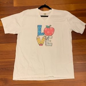 Comfort Colors Teacher Love Shirt EUC size L